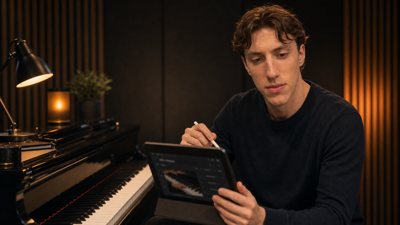 Instructor reviewing a student practice recording